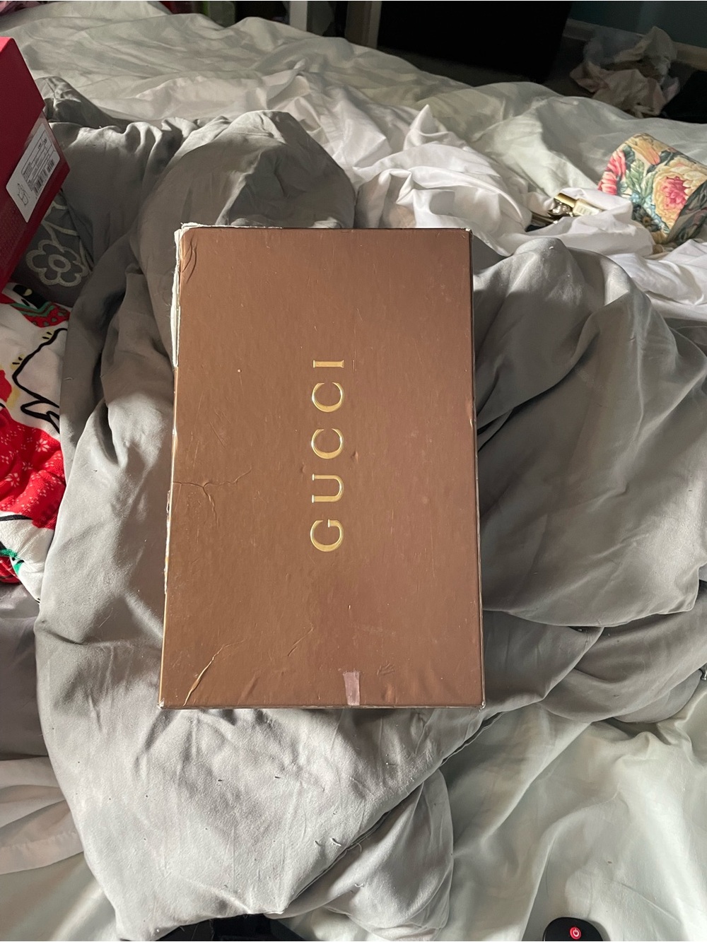Vintage Y2K Gucci Brown shoe Box with Gold Logo